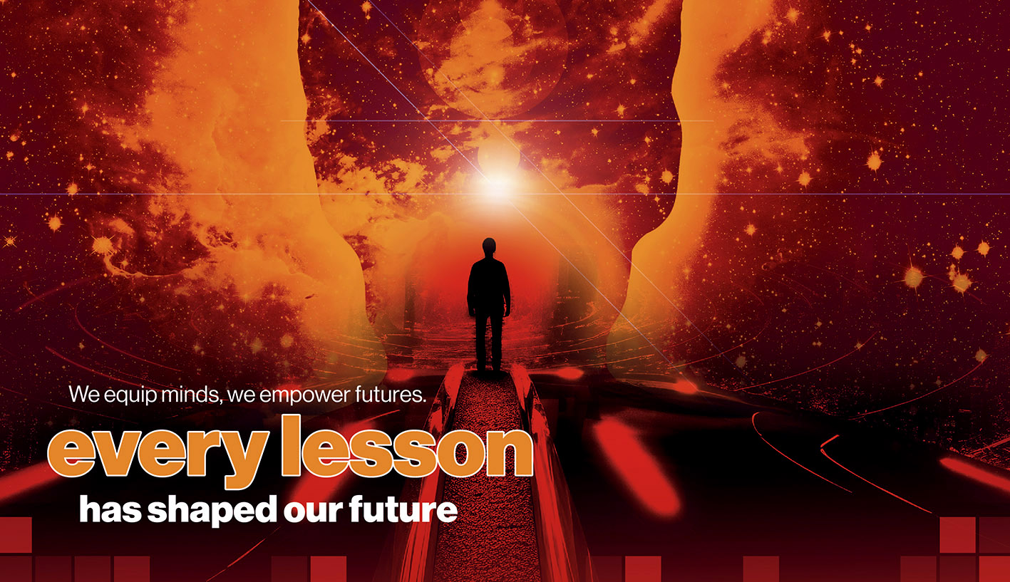 Motivational calendar artwork for LCL Logistics with the message every lesson has shaped our future.